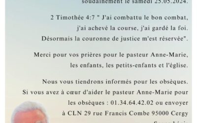 Le pasteur Marc Lebrun Est retourne au Seigneur